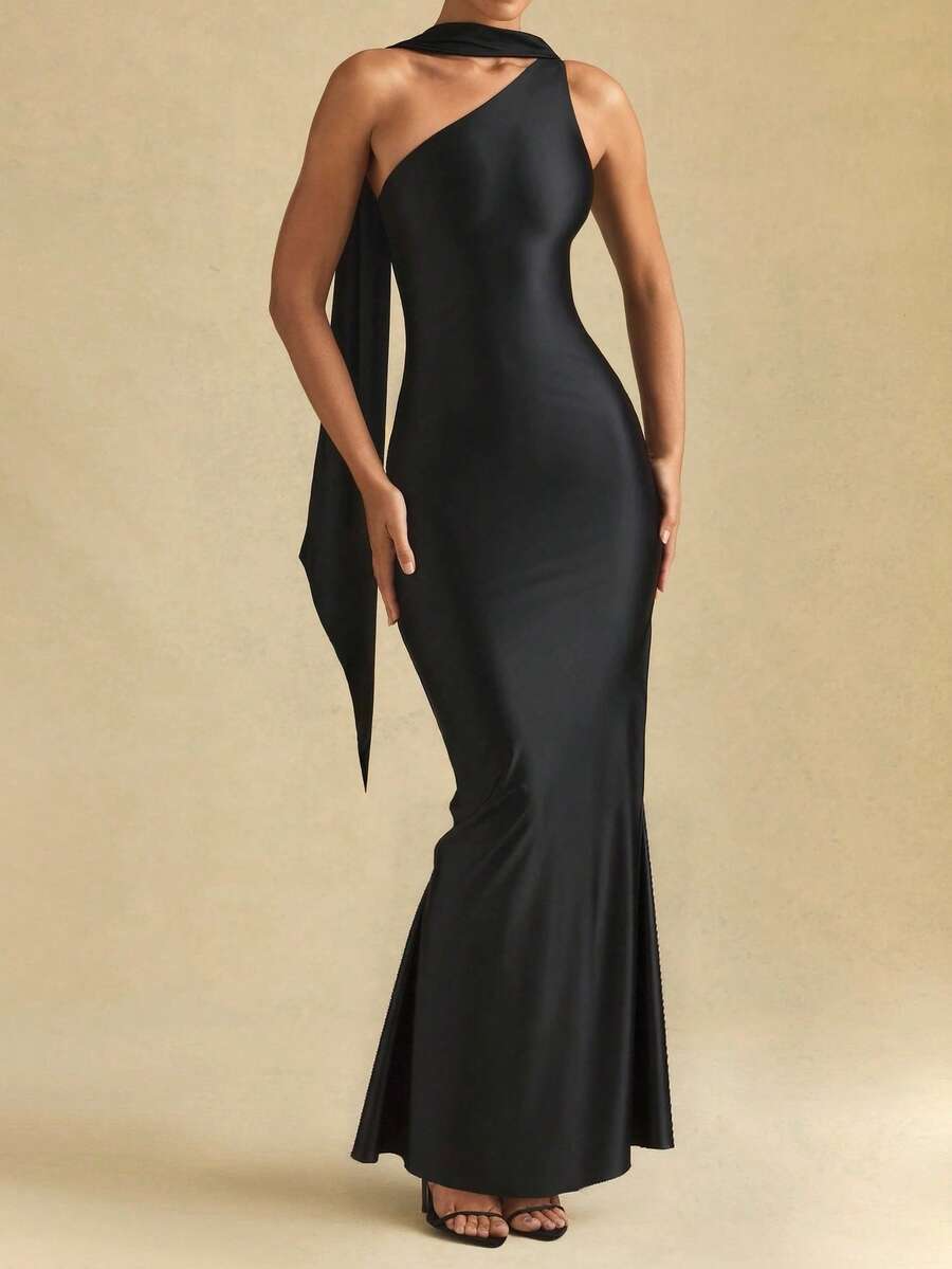 Black Backless Mermaid Dress with Spaghetti Straps | Size EU Size 36 (S) - Image 5
